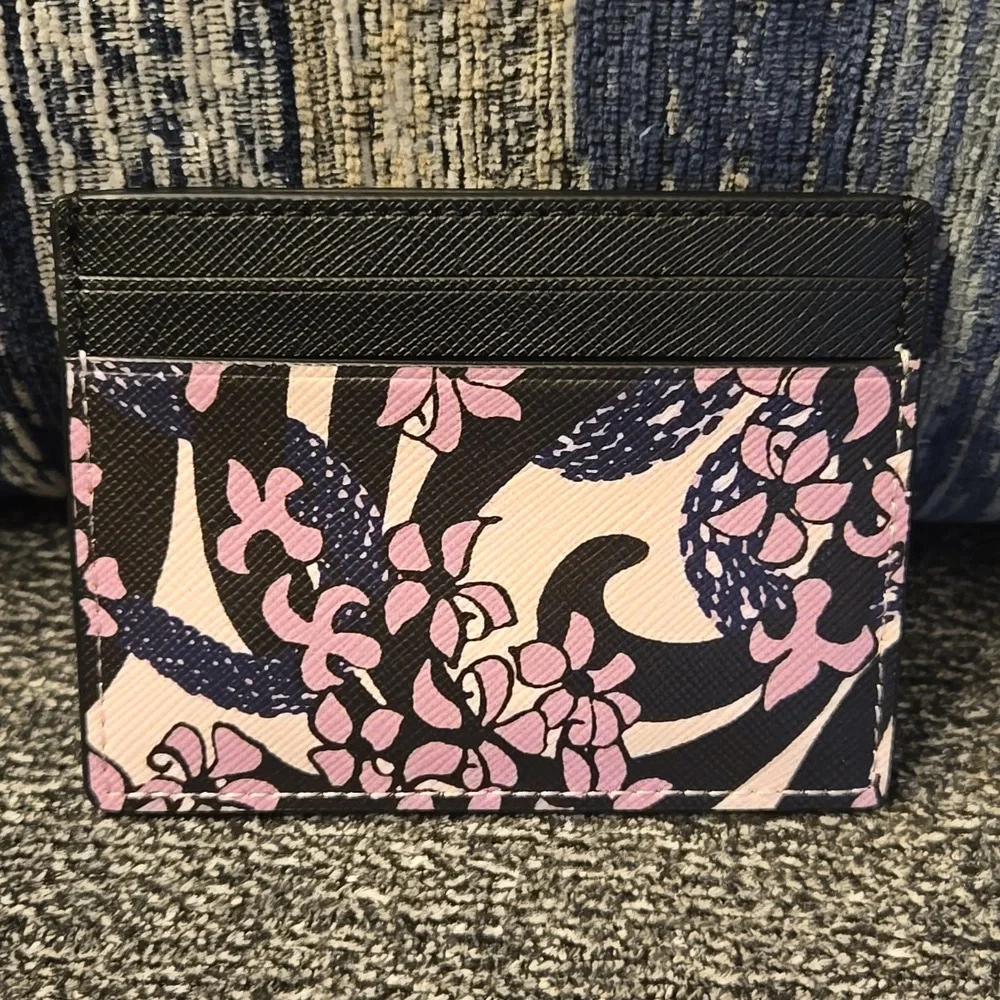 Kate Spade snake garden print pink multi cardholder